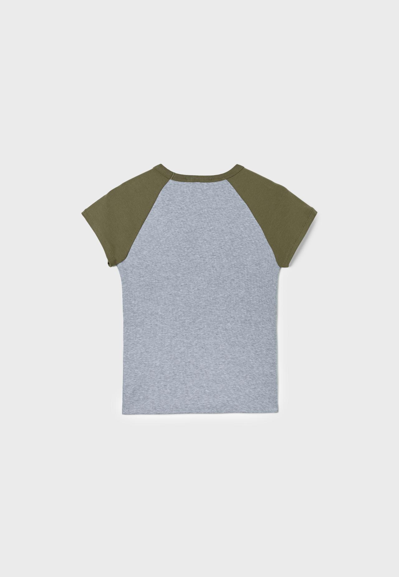 Printed short sleeve T-shirt — Khaki