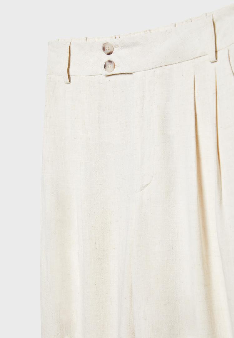 Keten karışımlı culotte pantolon_9