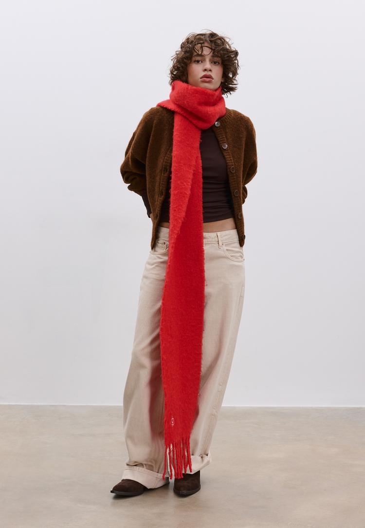 casaco de malha de manga larga