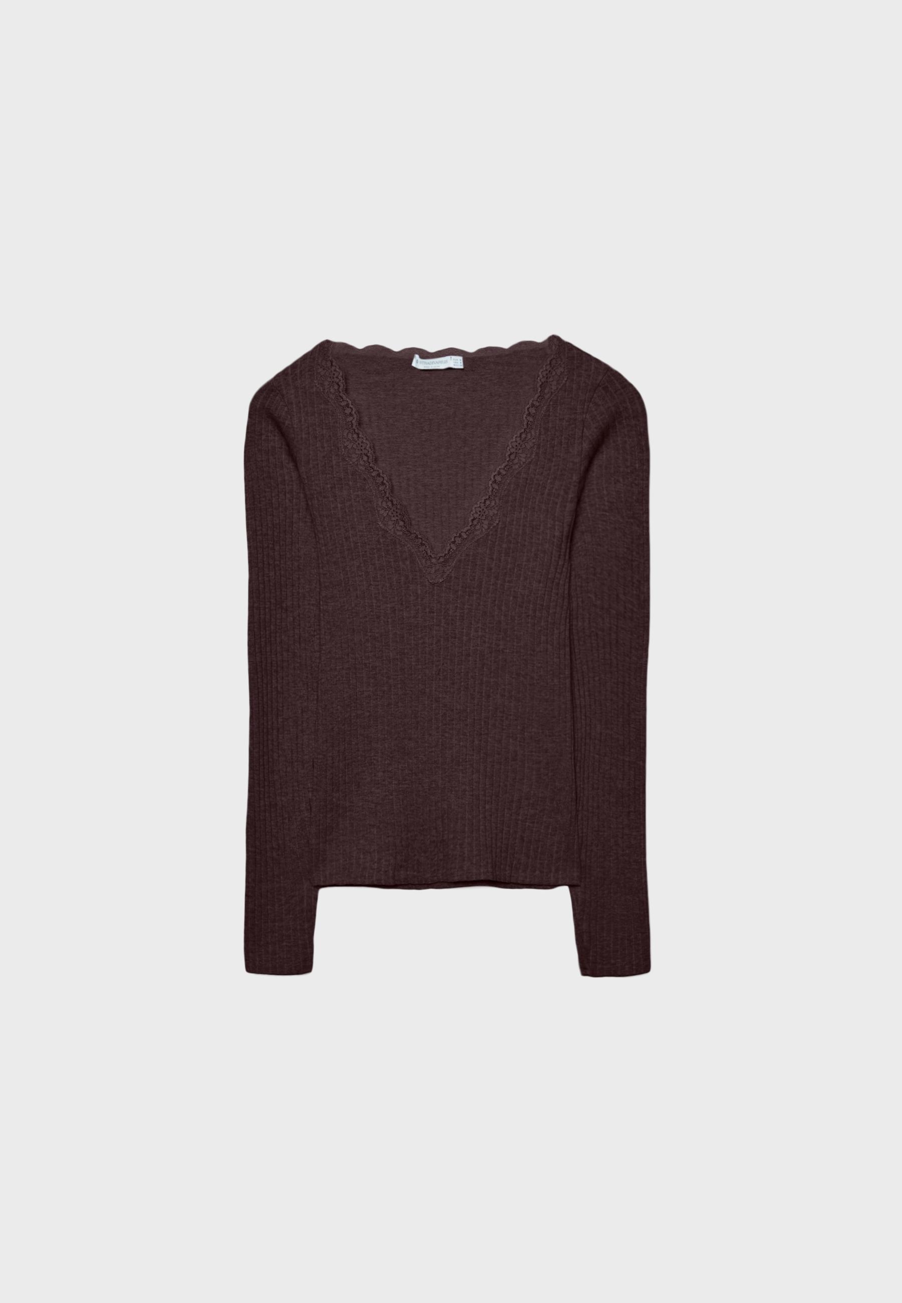 Seamless lace top — Brown