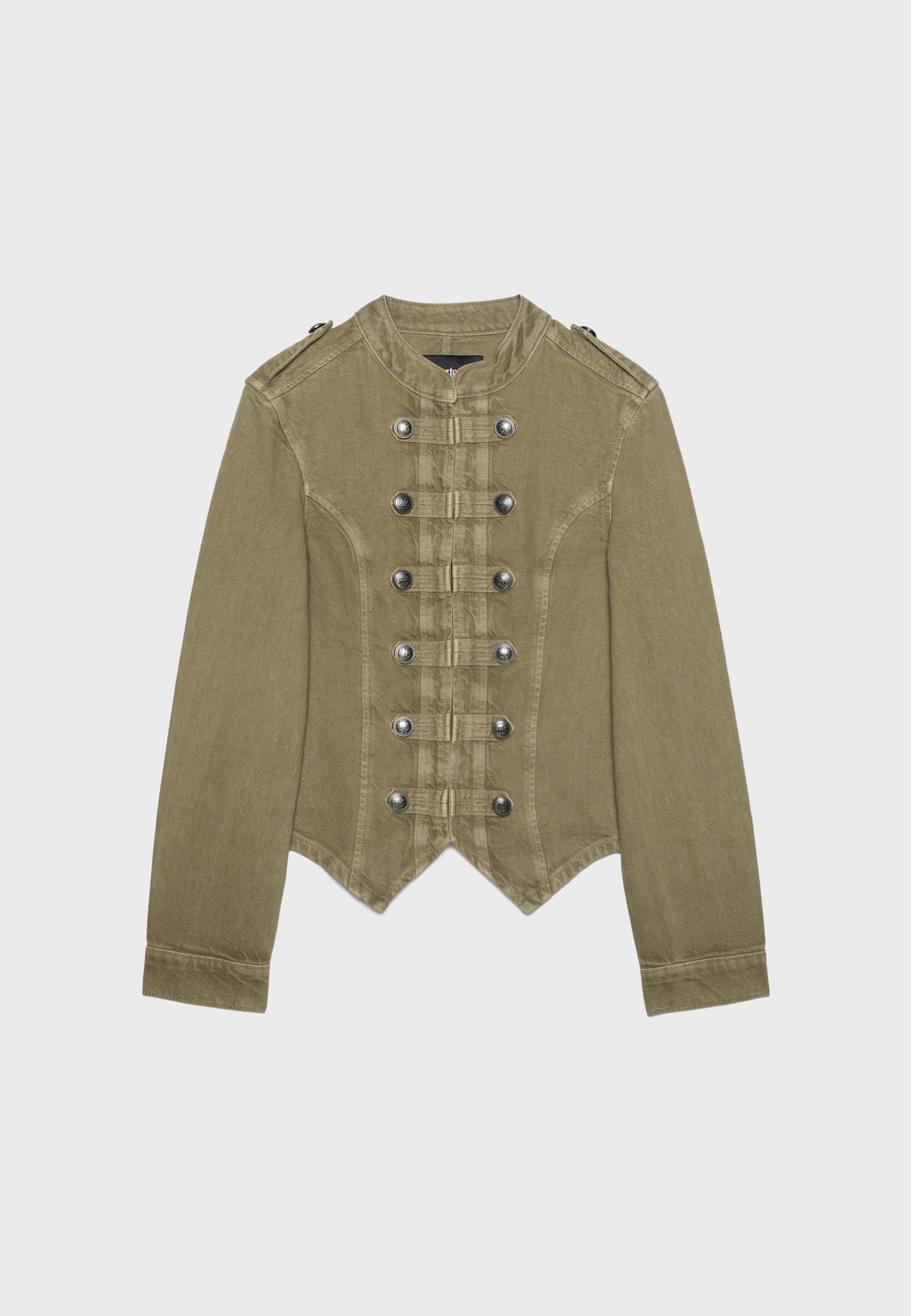 Twill button-up jacket — Khaki