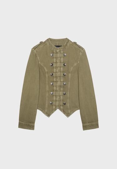 Twill jacket with buttons — Khaki 7