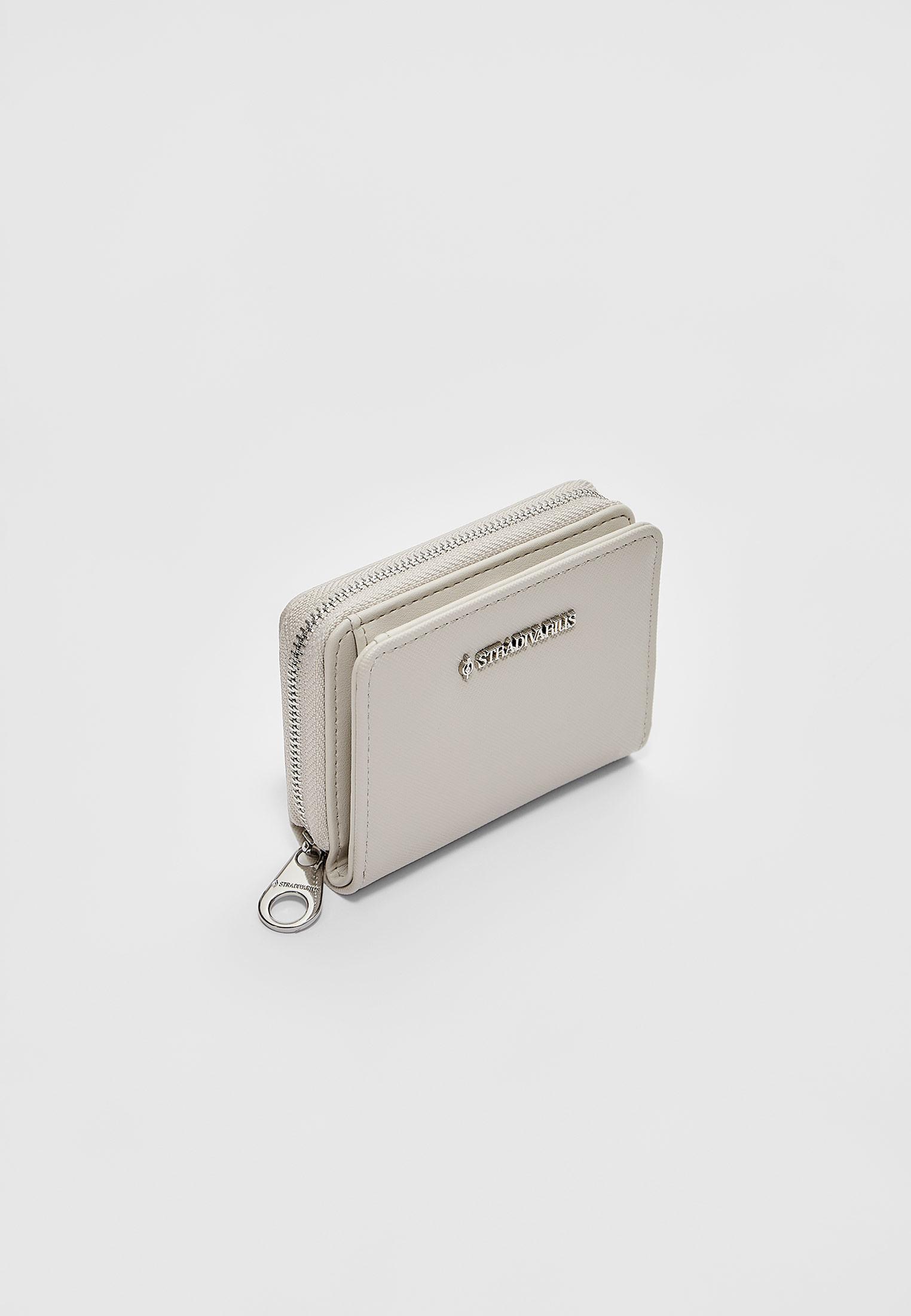Rectangular zip-up purse — Ecru