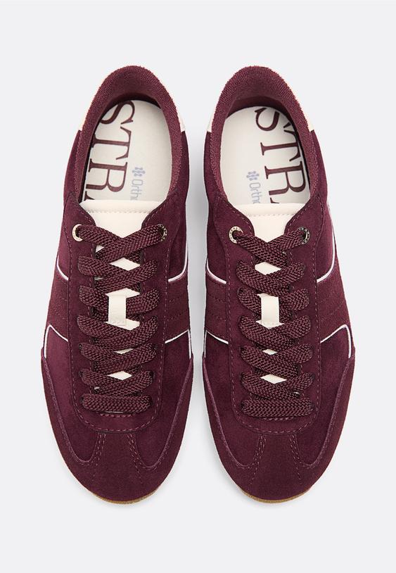 baskets semelle fine details cuir