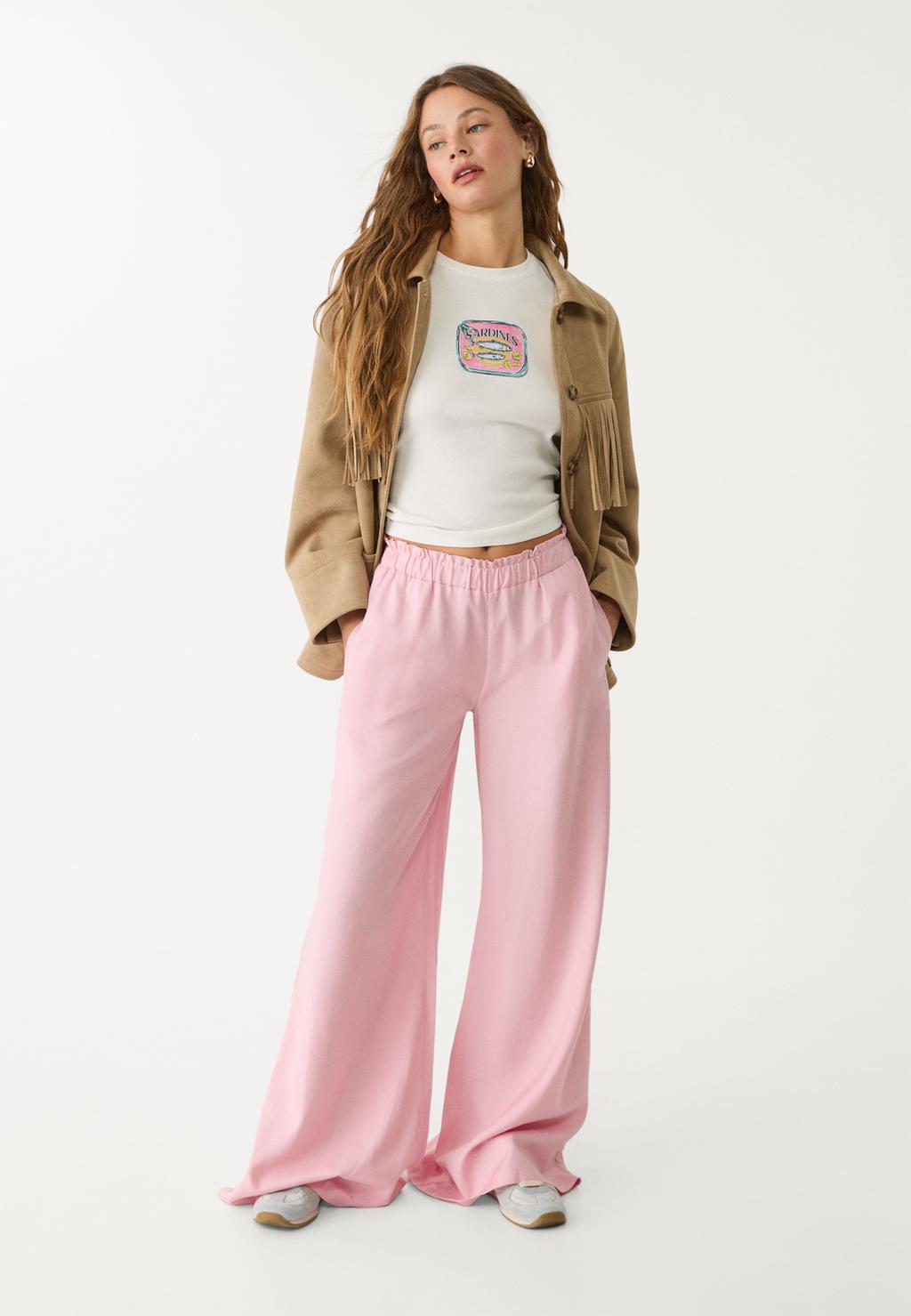 Pantalon palazzo fluide lin