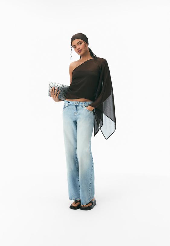 Stradivarius Cape Asymétrique Marron Xs