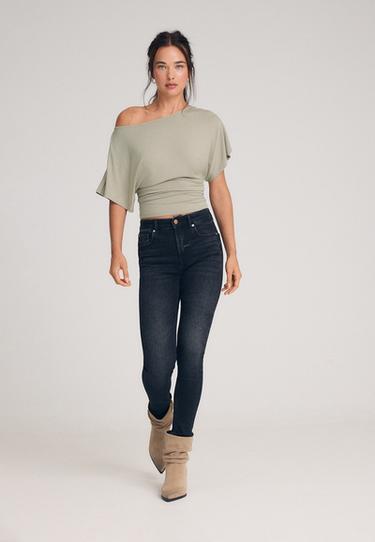 Mid-waist skinny jeans — BLACK DENIM RINSE WASH 1