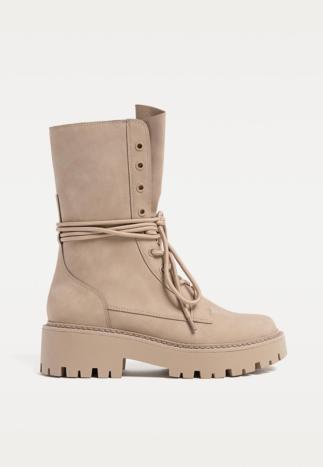 Stradivarius Botas Militares Mujer Con Perlas Botines Deportivos