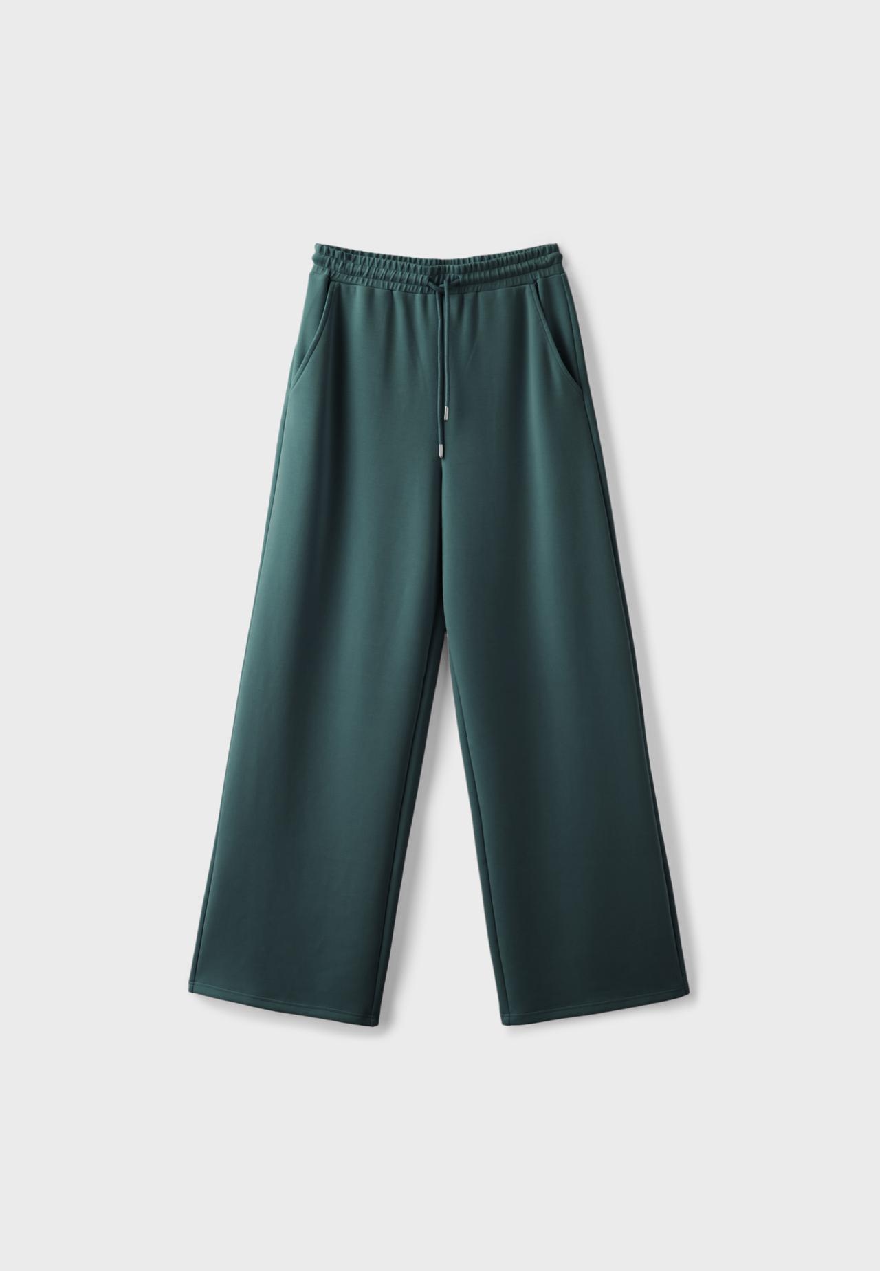 Soft-touch palazzo jogger trousers — Khaki