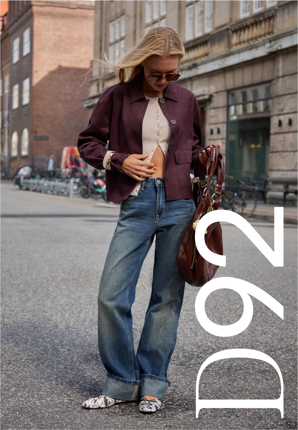 D92 straight fit geniş paça jean