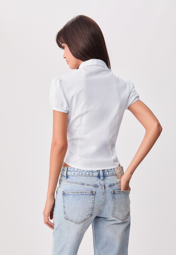 camisa fitted manga corta