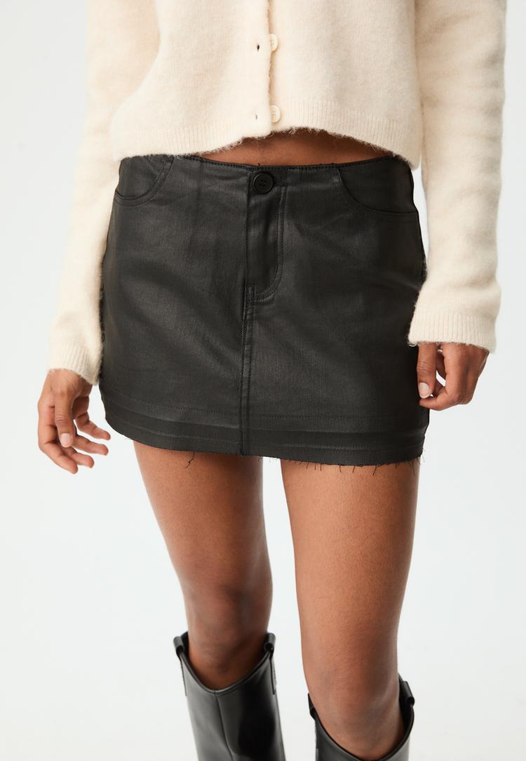 waxed mini skort