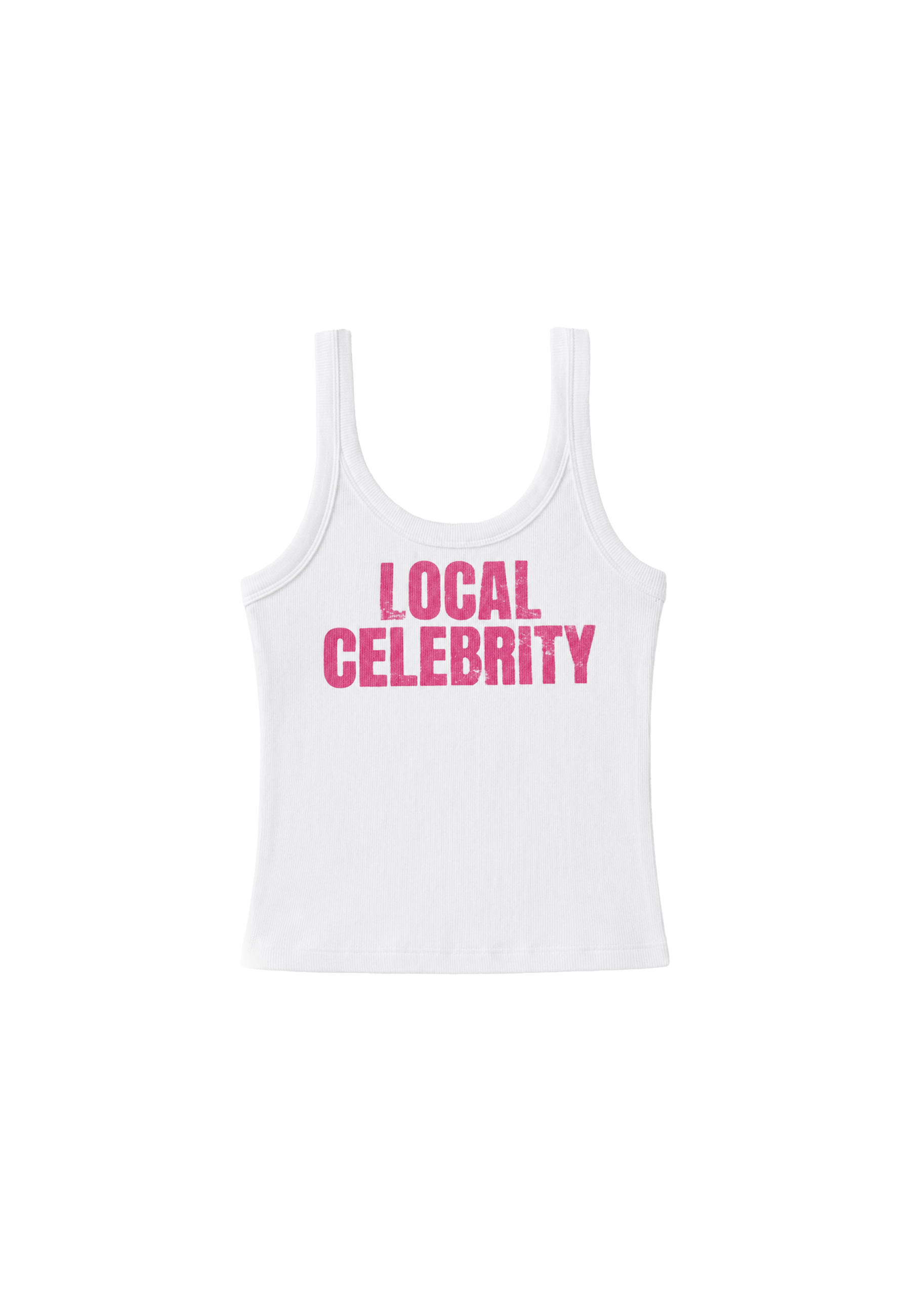Slogan racerback top — Ecru