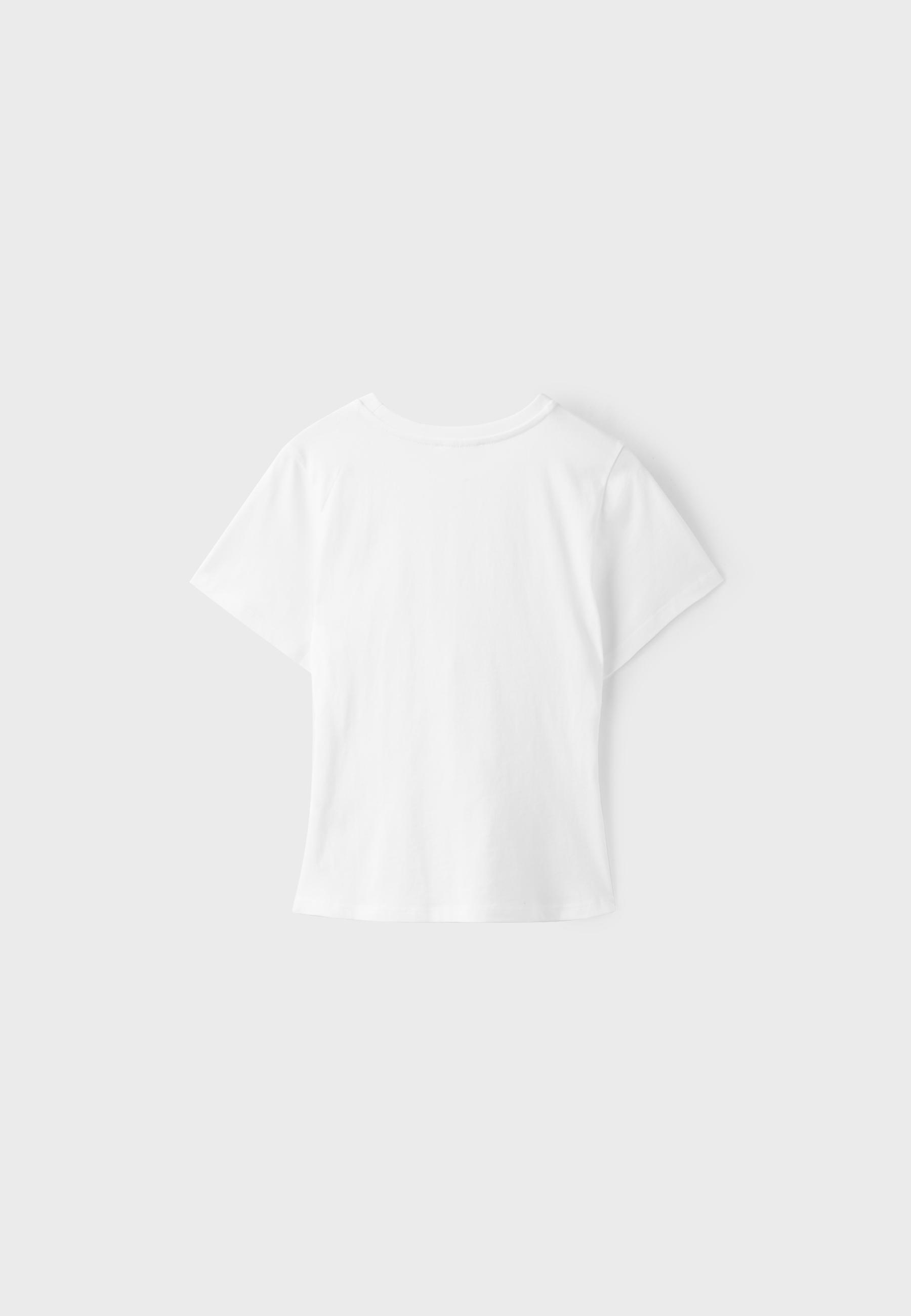 Gathered T-shirt — Ecru