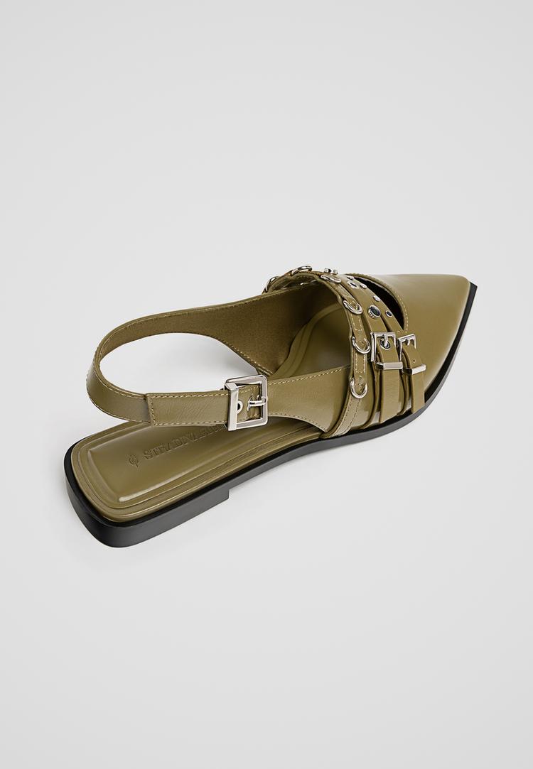 zapatos planos tiras hebillas