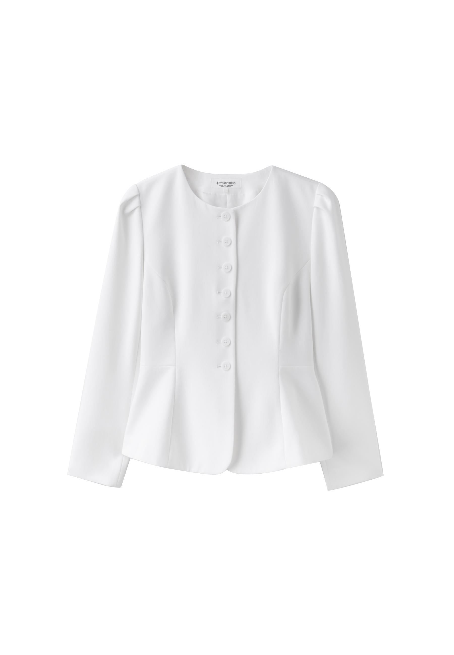Peplum blazer — Ecru