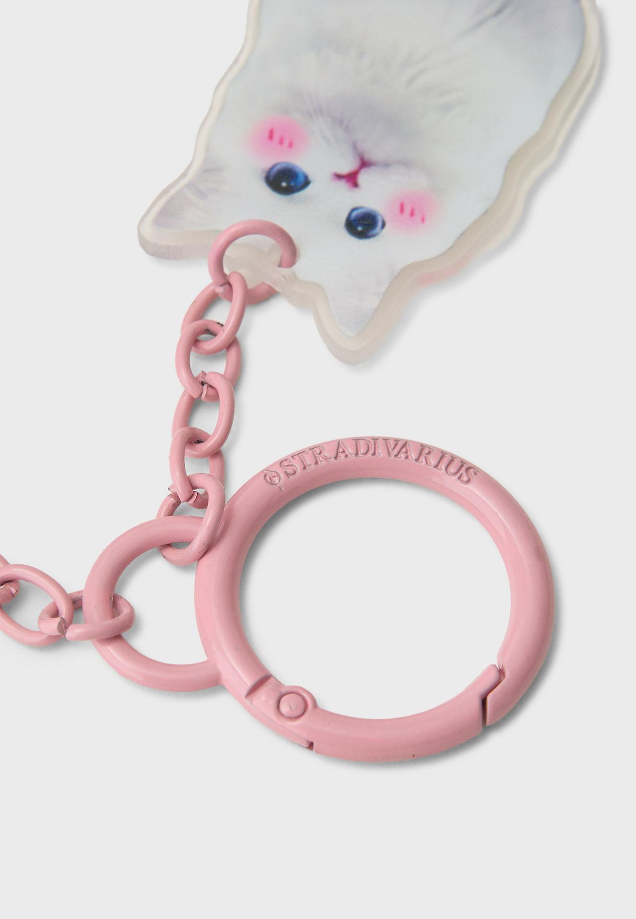 Keyboard charm keyring — Pastel pink