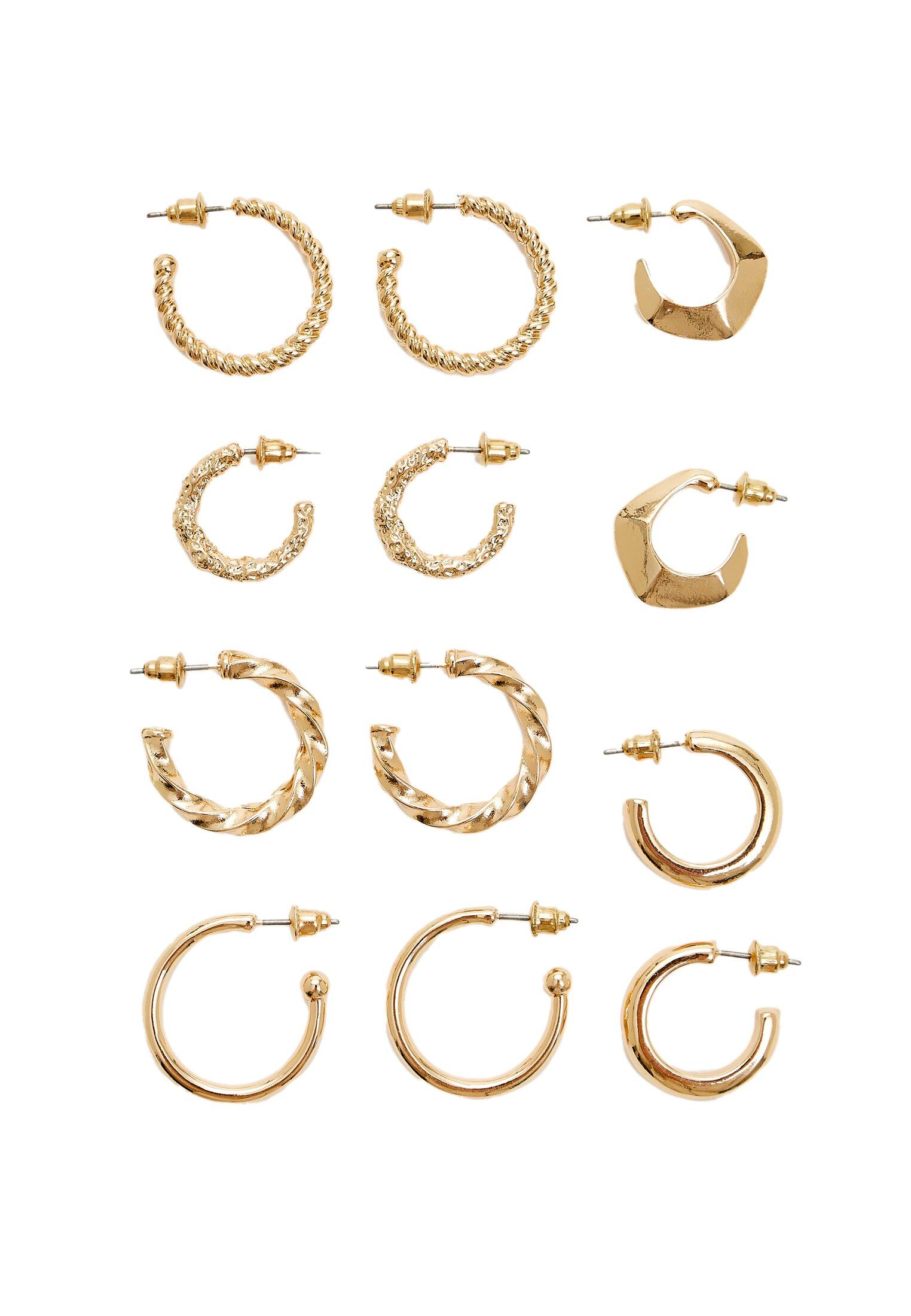 Set of 6 pairs of basic earrings — Gold