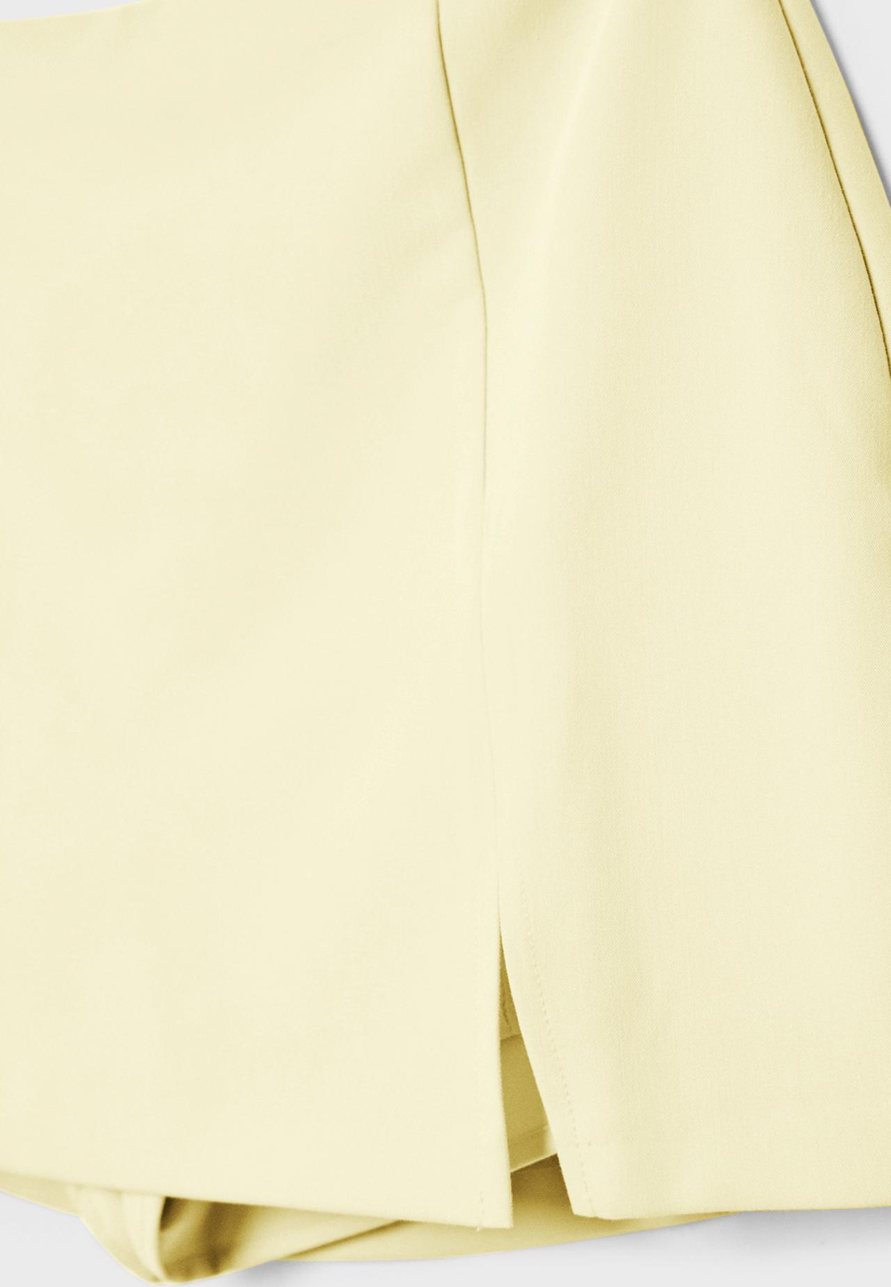 Side split skort — Pastel yellow