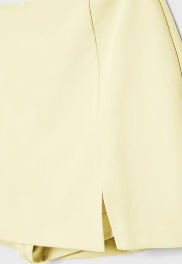 Side split skort — Pastel yellow 8