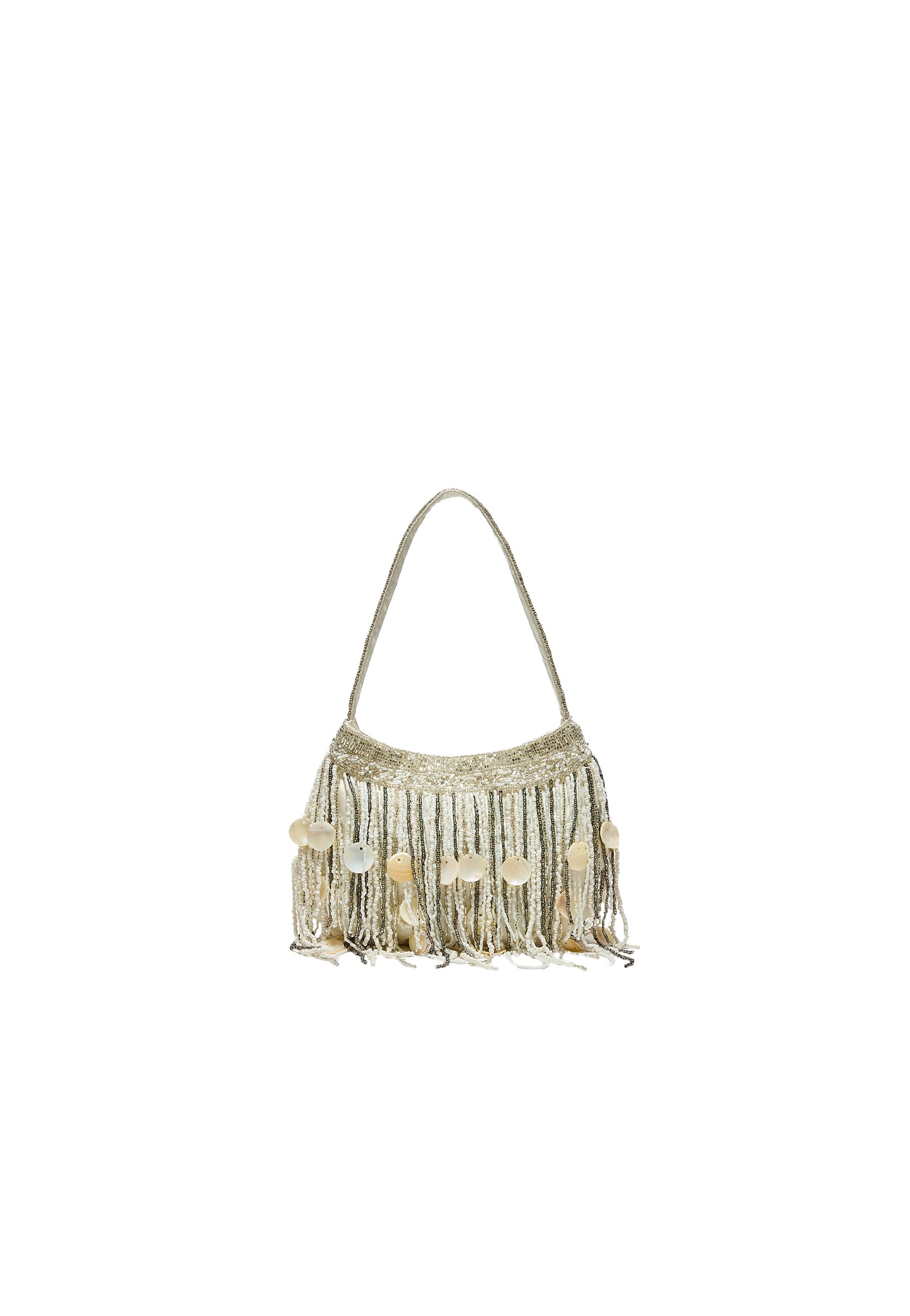 Beaded shoulder bag — Grey