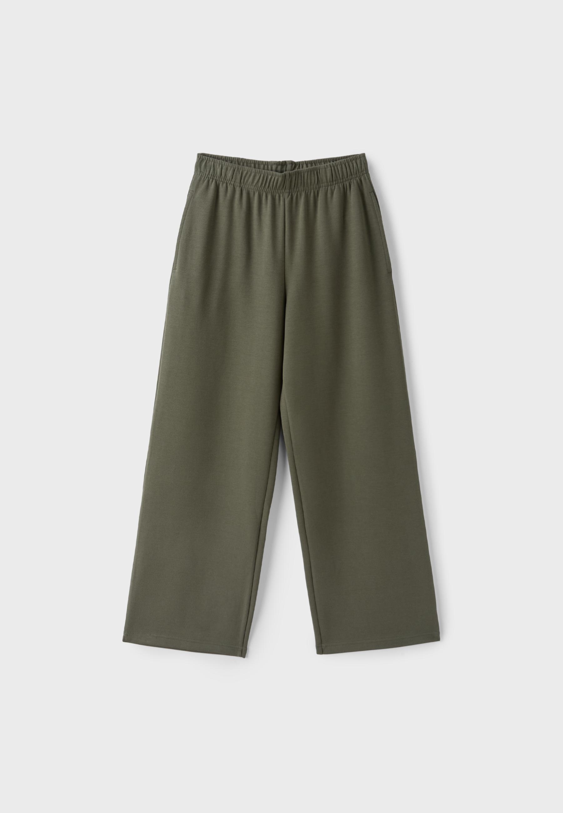 Wide-leg jogger trousers — Khaki