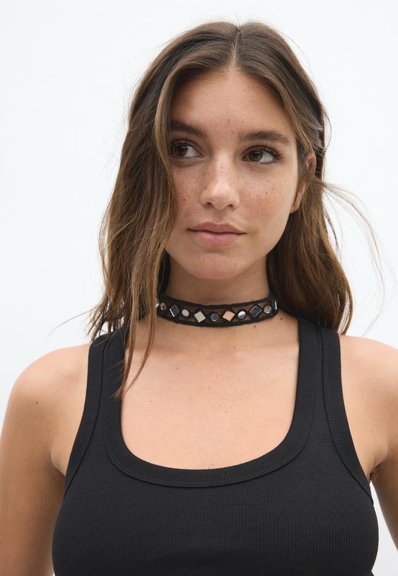 collier ras du cou miroirs