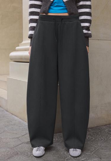 Wide-leg barrel jogger trousers — Dark grey 3