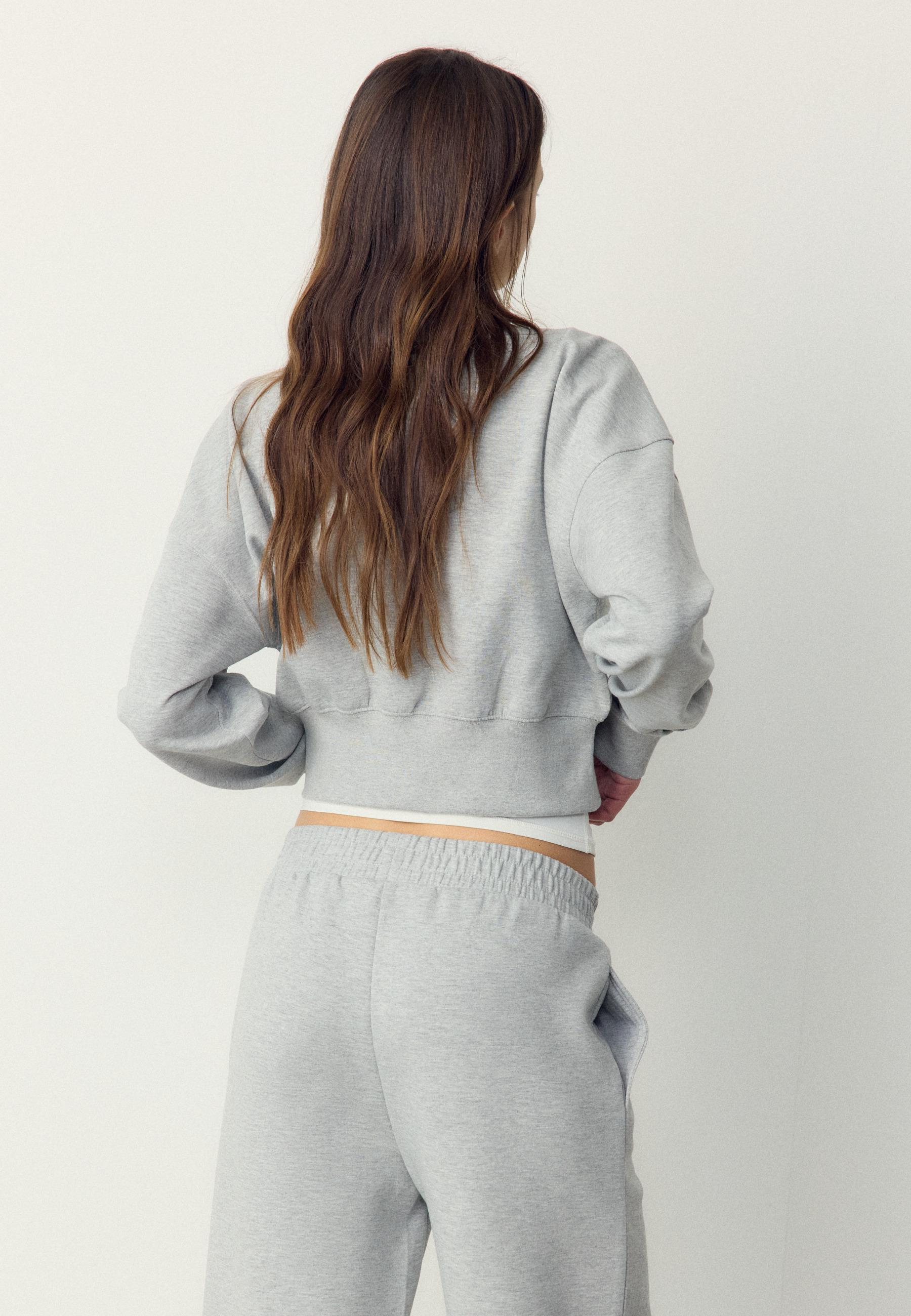 Soft-touch interlock sweatshirt — Grey melange