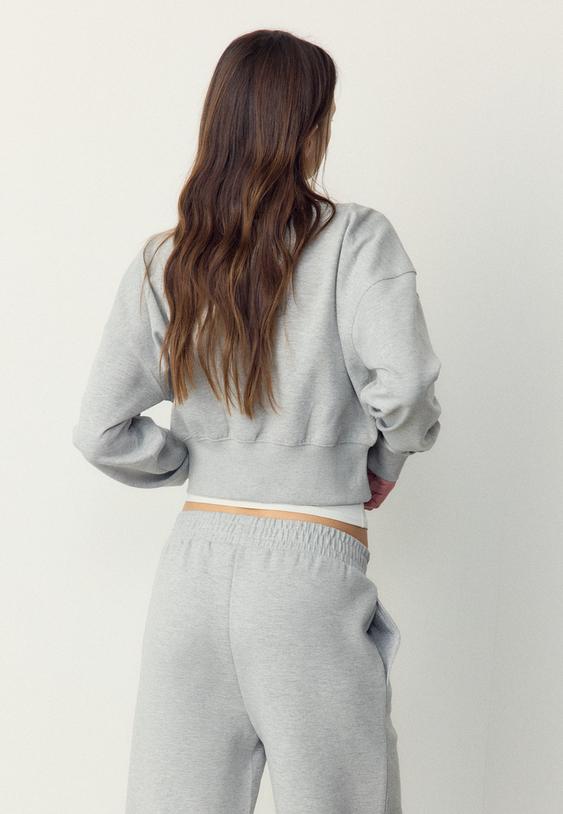 Yumuşak dokulu interlok sweatshirt - Görsel 7