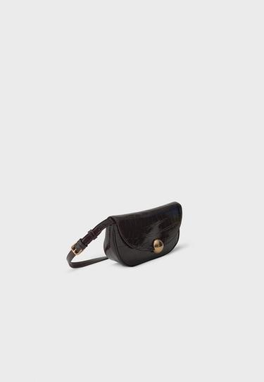 Crossbody bag with half-sphere clasp — Brown 3