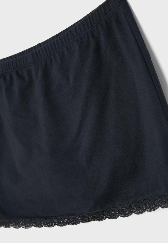Dantel detaylı şort etek - Görsel 9