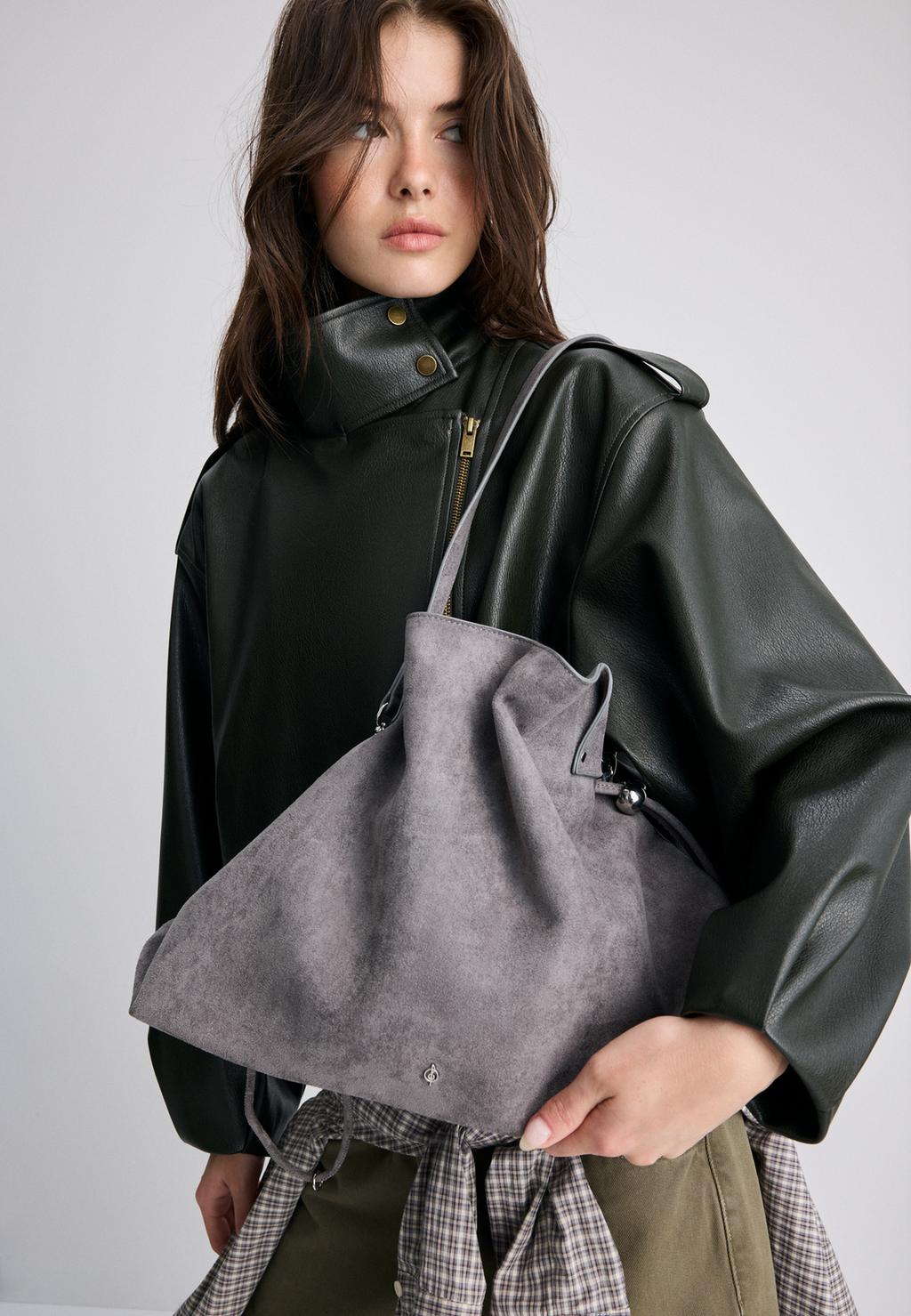 Ruched shoulder bag