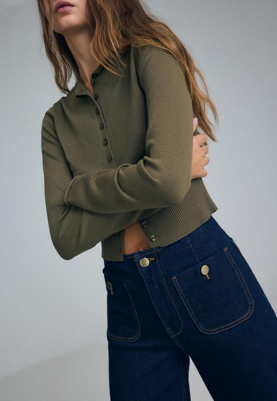 jeans minimalistas d77 com bolsos