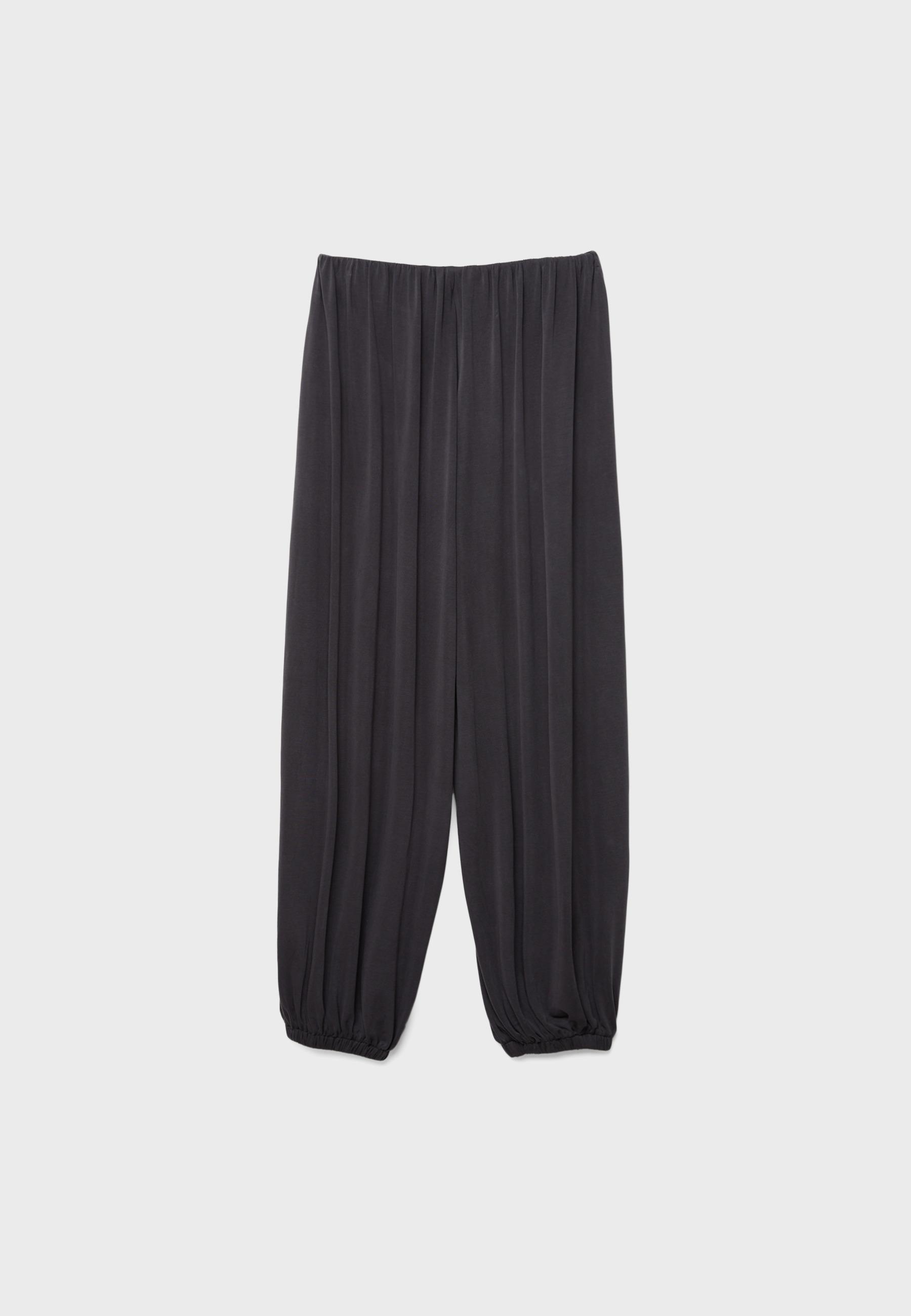Soft-touch flowing balloon trousers — Dark grey