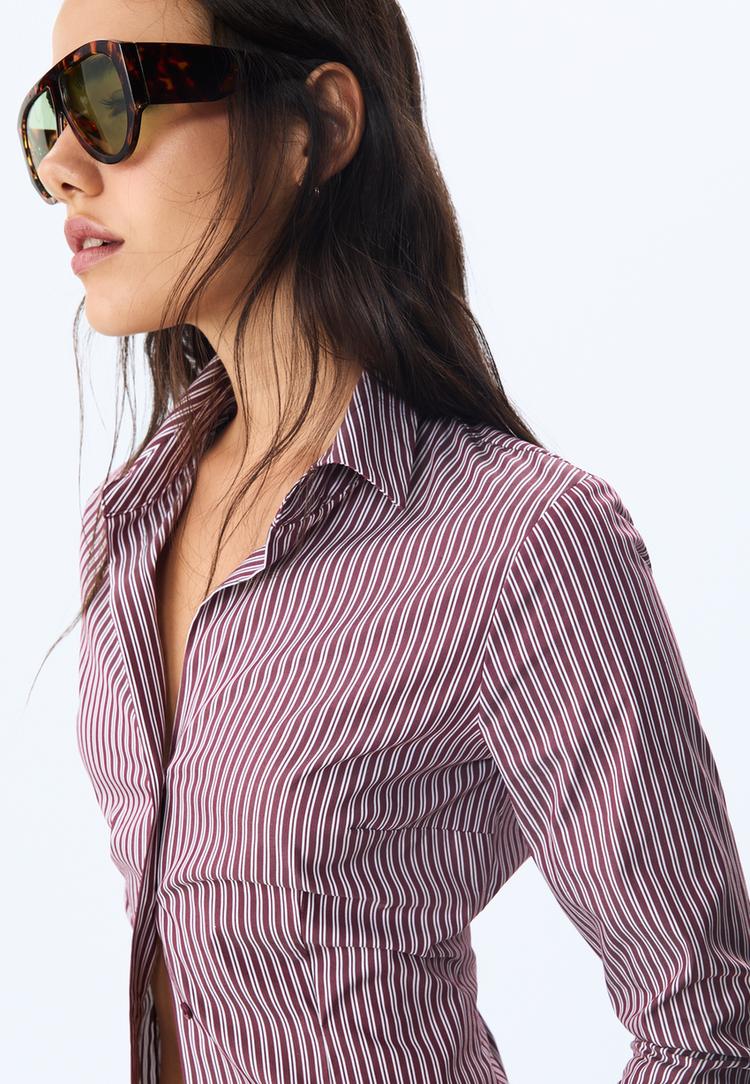 basic striped fitted shirt