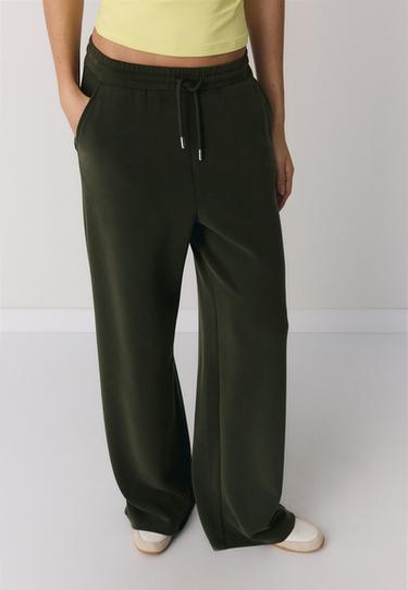 Yumuşak dokulu palazzo jogger pantolon - Görsel 19