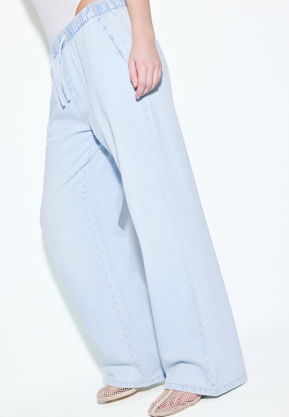 pantalon fluide denim a cordon