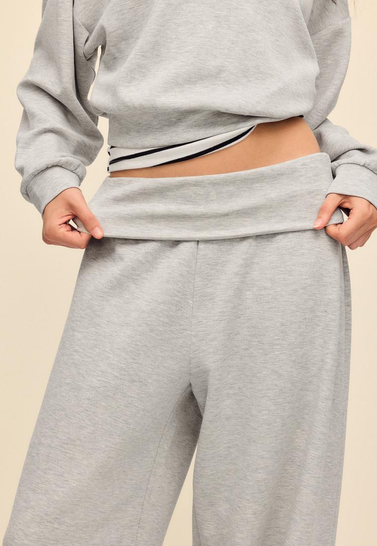 yumu%C5%9Fak dokulu  ters %C3%A7evrilebilir belli balon jogger pantolon