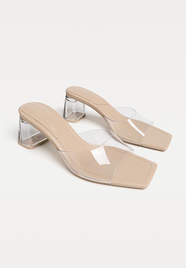 sandalias tacon vinilo