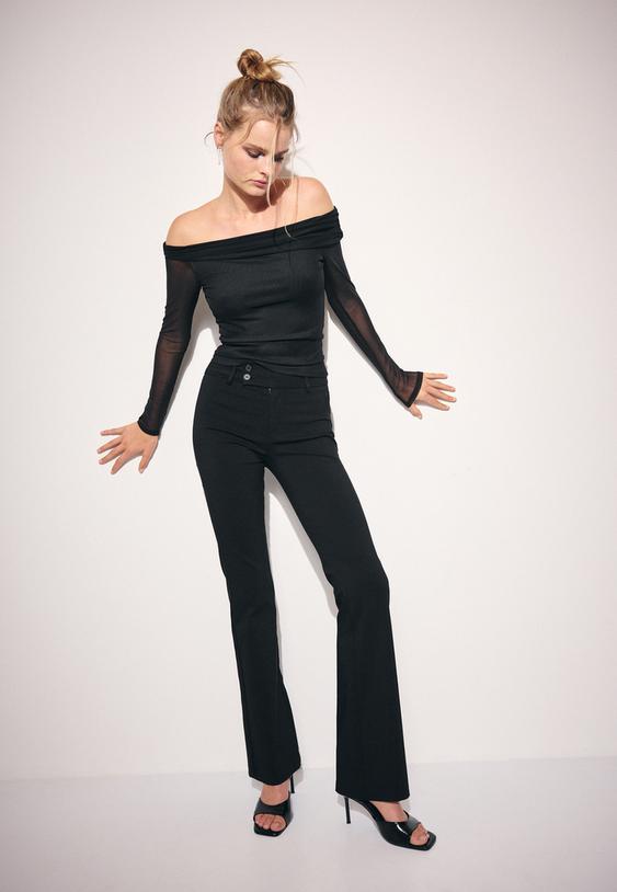 asymmetrisch tshirt van tule