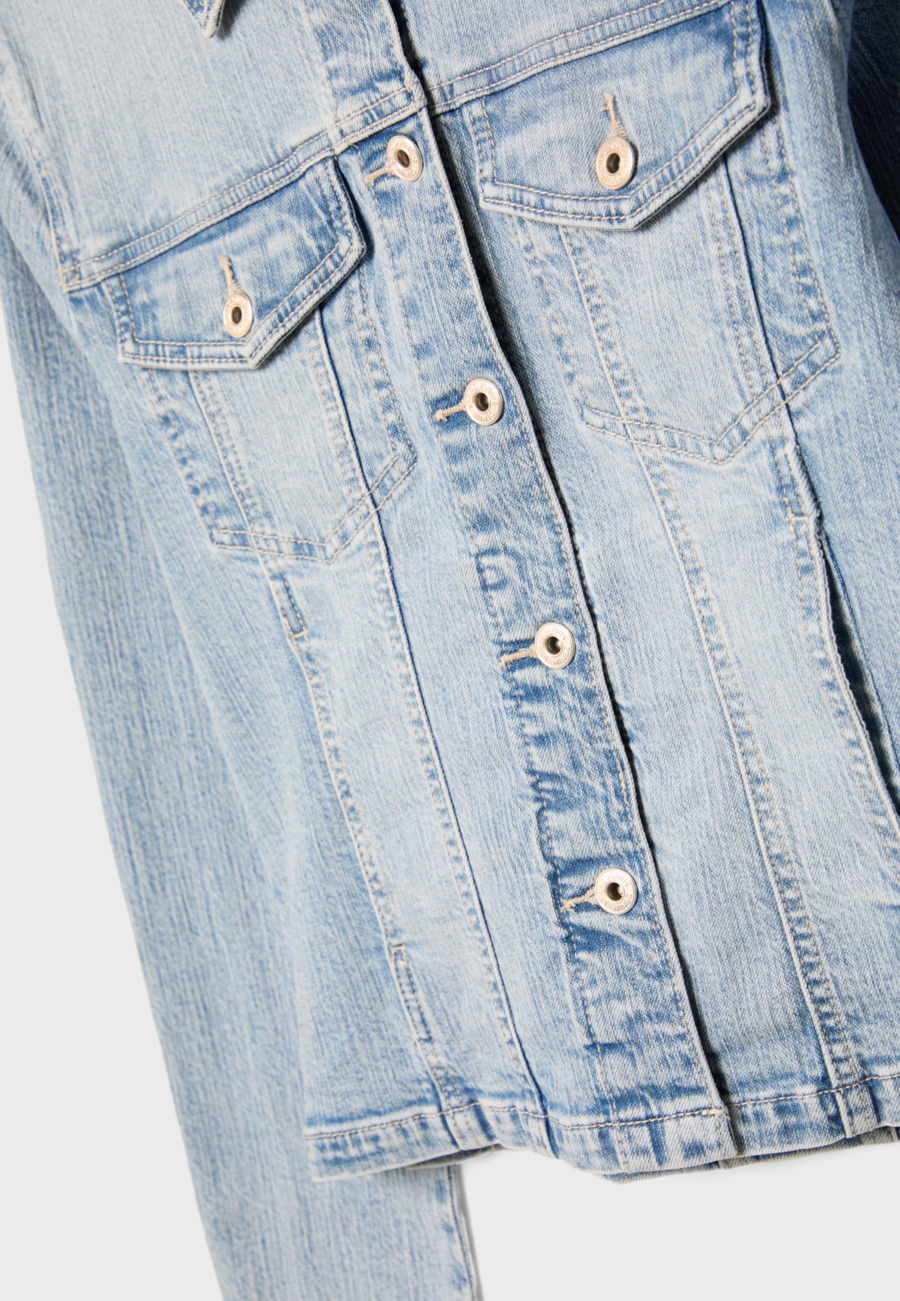 Slim fit denim jacket — MEDIUM LIGHT BLUE DENIM (alternate view)