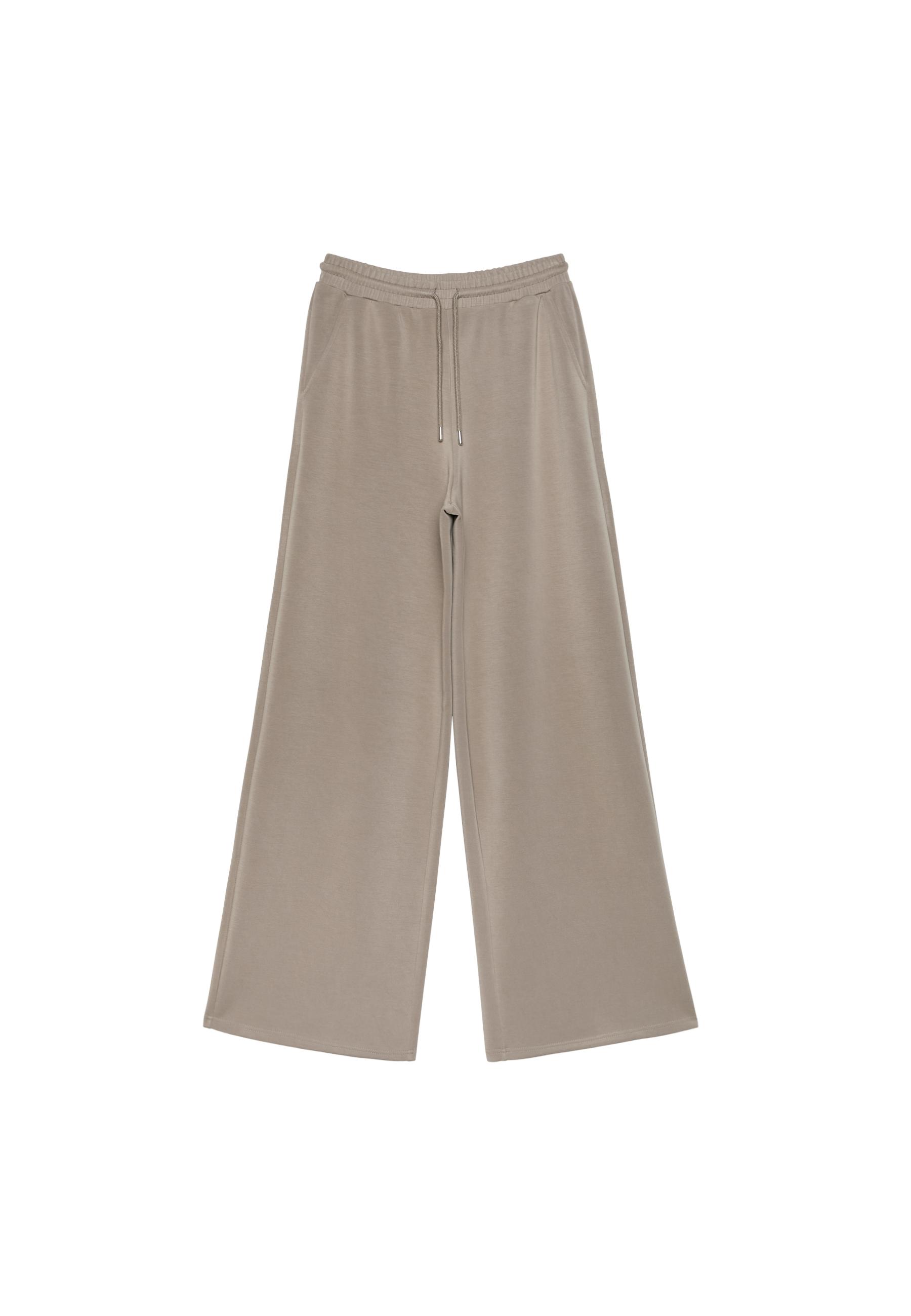 Soft-touch palazzo joggers — Beige