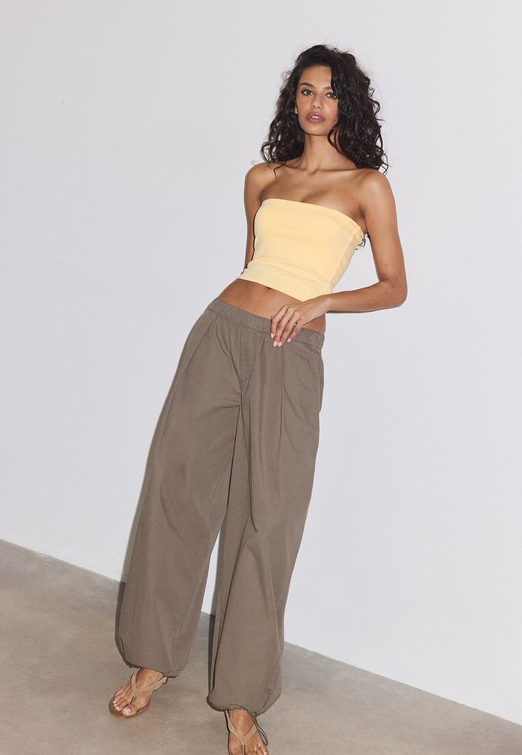 Stradivarius Μπαντό Basic Κίτρινο Παστέλ M