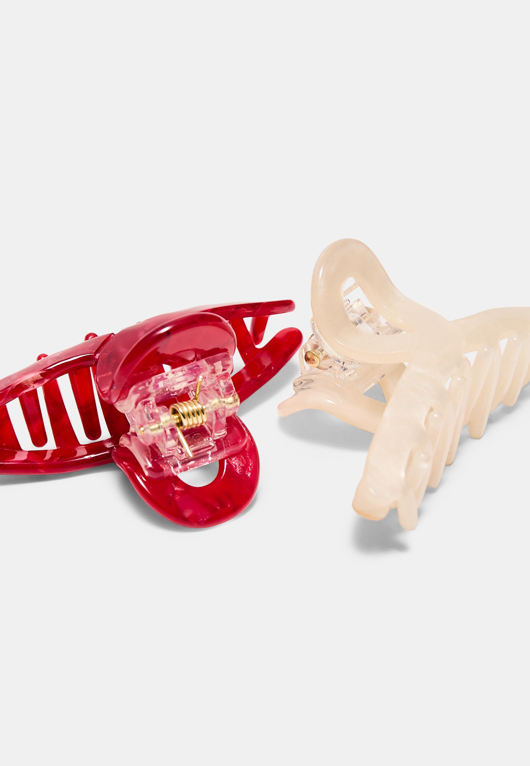 Set of 2 small clips — Red