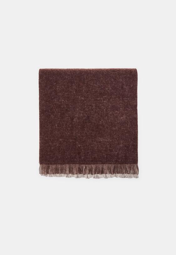 Stradivarius Contrast Scarf Brown Os