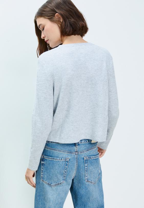 chaqueta punto rib botones