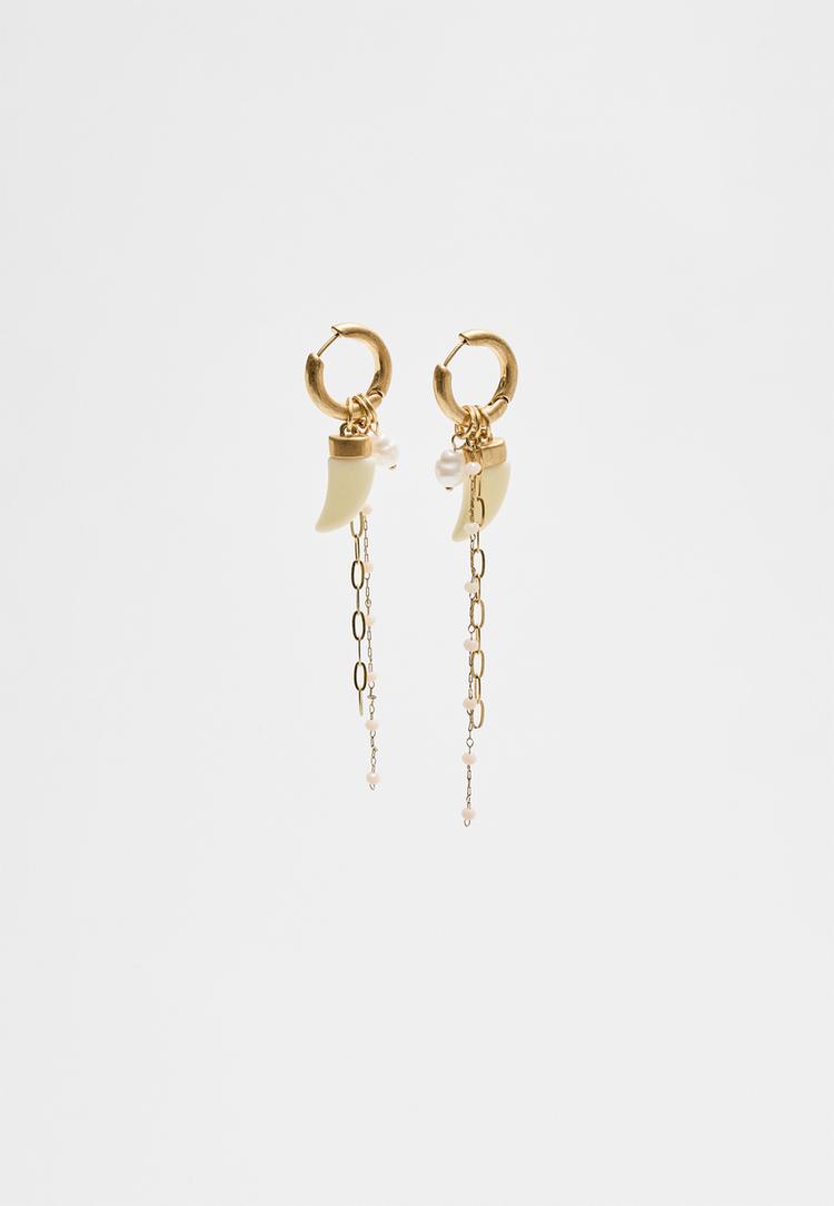 pendiente aro detalle cadenas