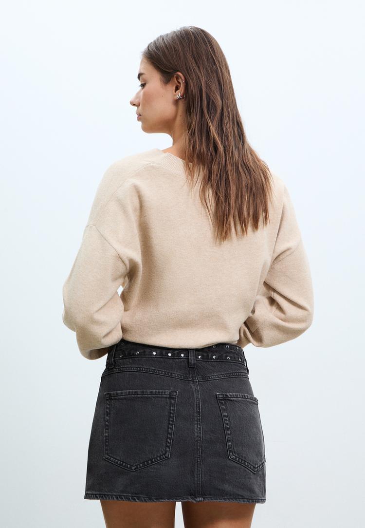 d62 studded denim skort