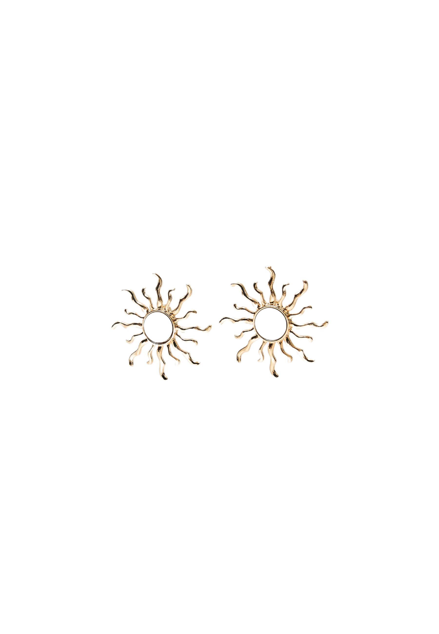 Mirror effect sun earrings — Gold